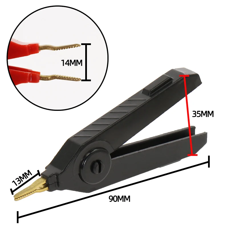 3pcs 90MM 20A Alligator Clip Copper Alligator Kelvin Copper Gold Plated Clip White+ Black + Red