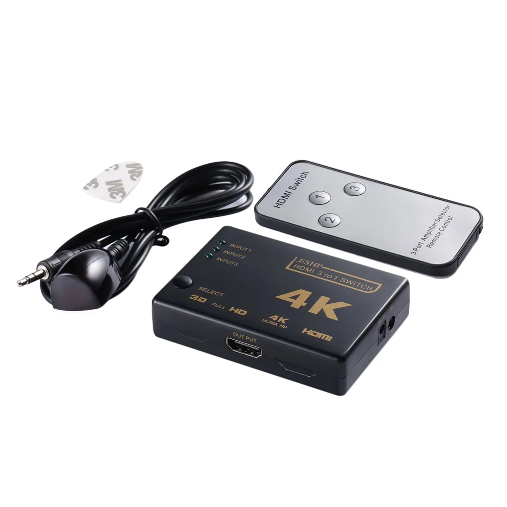 3 port controller Мини-Коммутатор HDMI 4K HD1080P 3 5 портов HDMI Переключатель Селектор сплиттер с концентратором ИК пульт дистанционного управления для HD tv DVD tv BOX Z2 - Цвет: 3 port controller