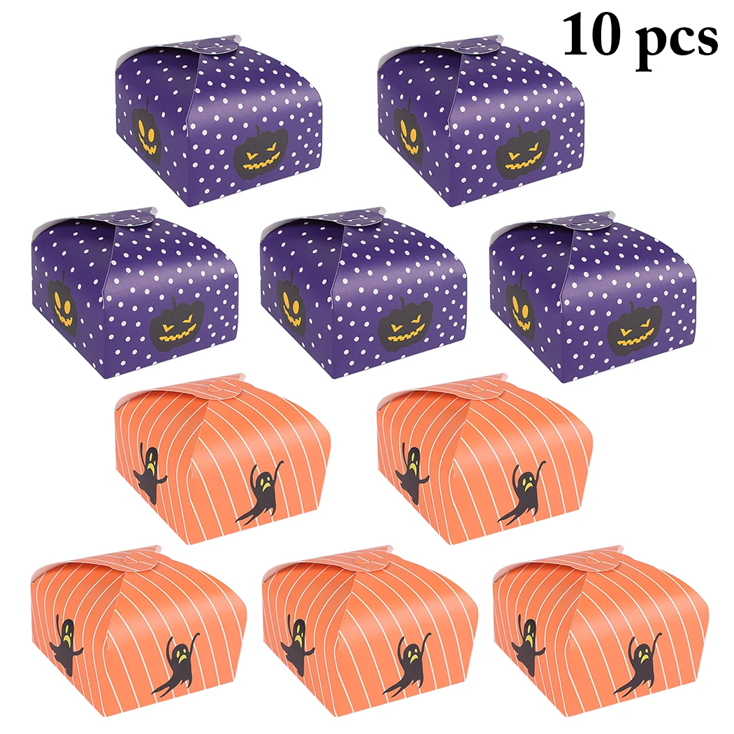 

10pcs Halloween Cute Cartoon Pumpkin Candy Box Party Favors Gifts Boxes Chocolate Box Giveaways Boxes Candy Bag Party Supplies