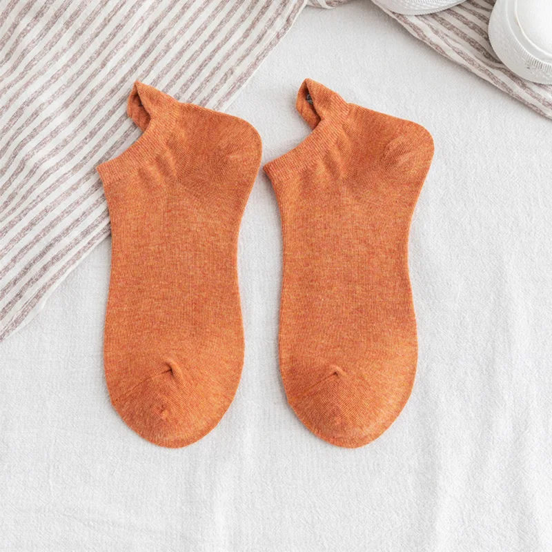 Orange Luckymily/Лидер продаж; женские носки; Веселые модные носки до щиколотки; мягкие женские короткие носки; повседневные хлопковые удобные женские носки - Цвет: Orange