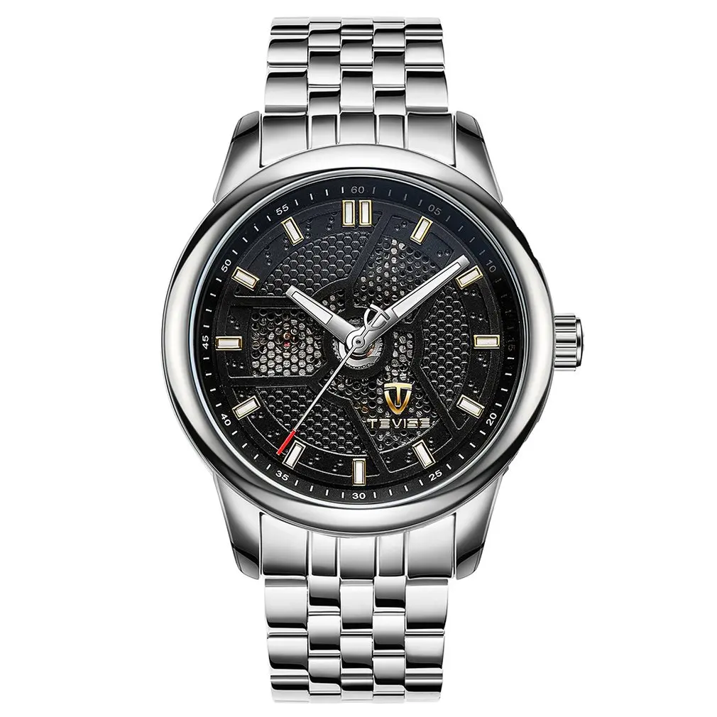 

TEVISE New Mechanical Watch Steel With Round Explosion Men'S Watch Waterproof Watch Fashion Casual Fall Watch