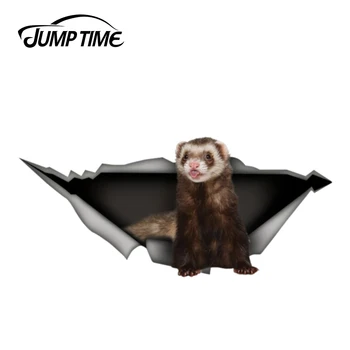 

Jump Time 13cm x 5.9cm Ferret car Decal Sticker 3D Pet Graphic Vinyl Decal Car Window Laptop Bumper Animal Car Stickers