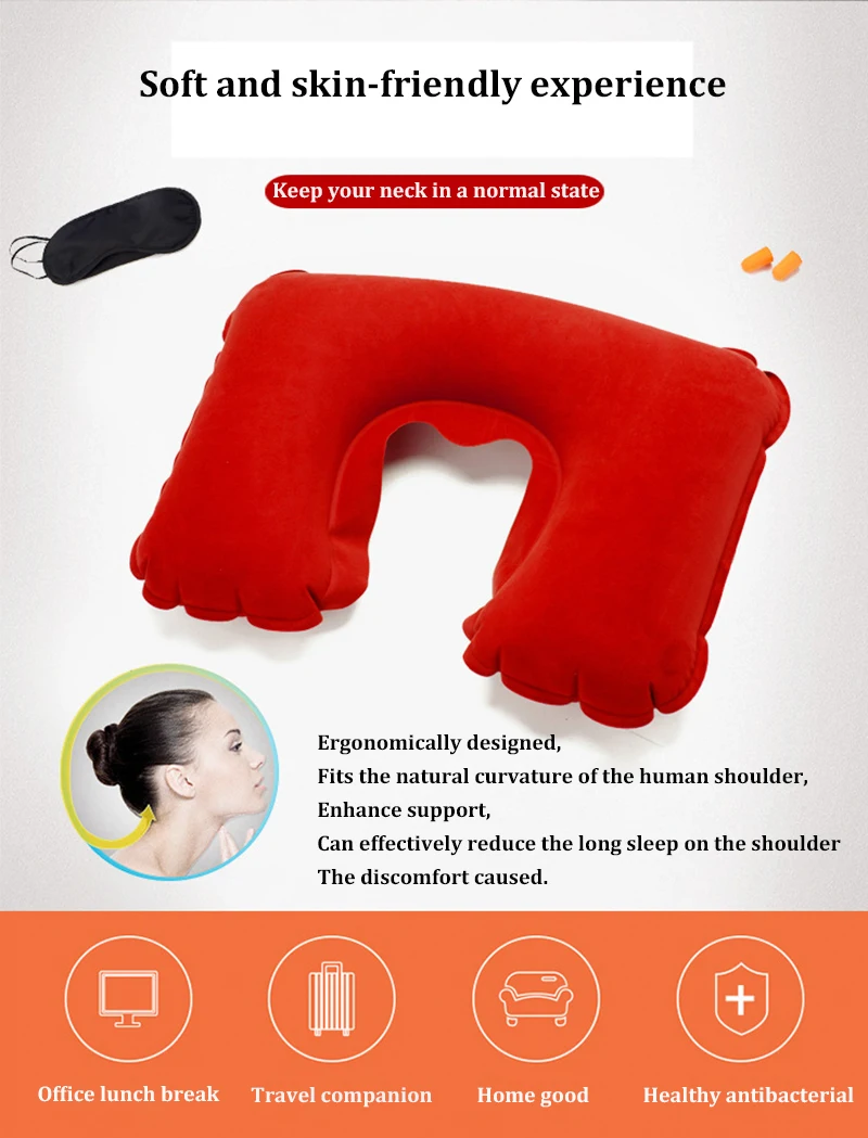 1 шт. надувная подушка воздушная подушка для шеи u-образный компактный полет самолета путешествия домашний текстиль для подушек Прямая