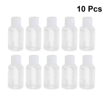 

10Pcs 50ml Empty Plastic Sample Bottle Container Jar Pot Vial with Flip Lid Perfect for Emollient Water Shower Gel Emulsion