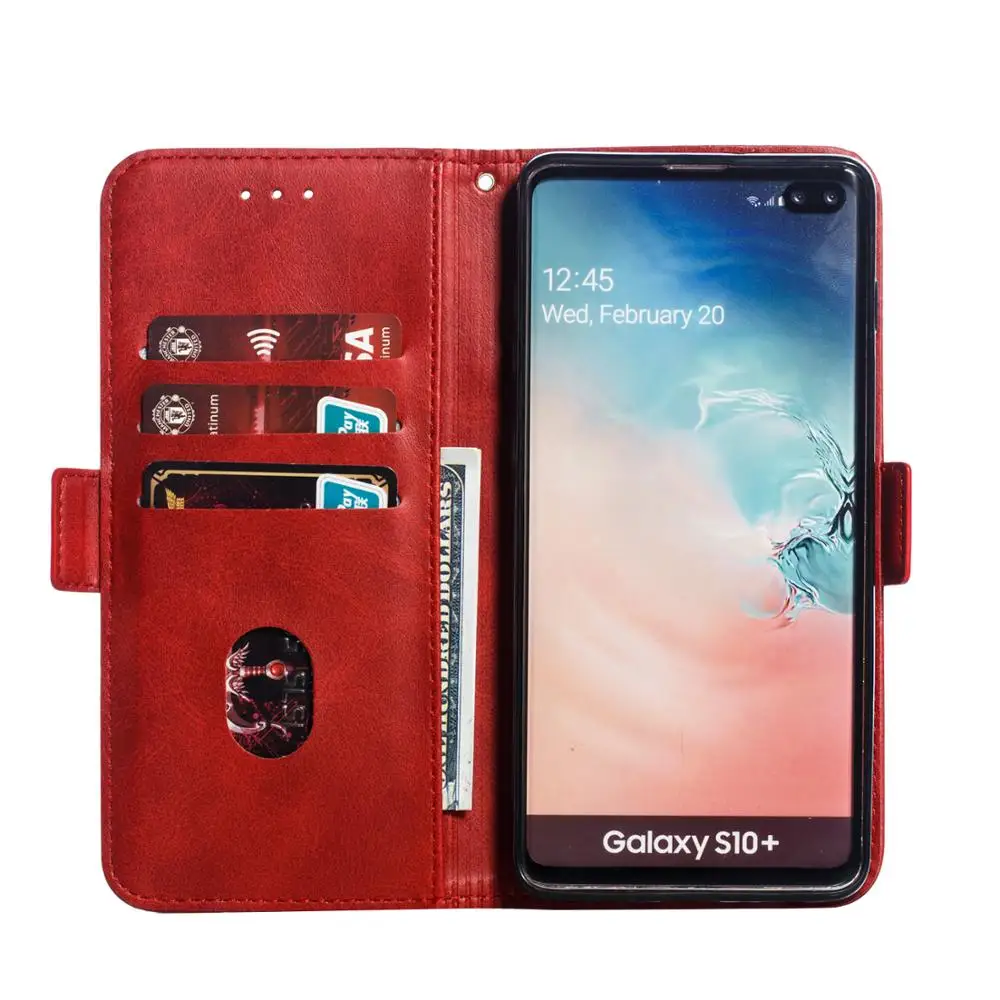 Для samsung Galaxy S10, S9, S8 Plus, S10 Lite, S7 Edge, сплошной цвет, магнит, пара, всасывающий кожаный чехол-бумажник, откидная крышка, отделение для карт, сумка