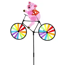Милый 3D животное свинья на велосипеде ветряная мельница Whirligig сад газон двор Декор ветер Спиннер K4UE