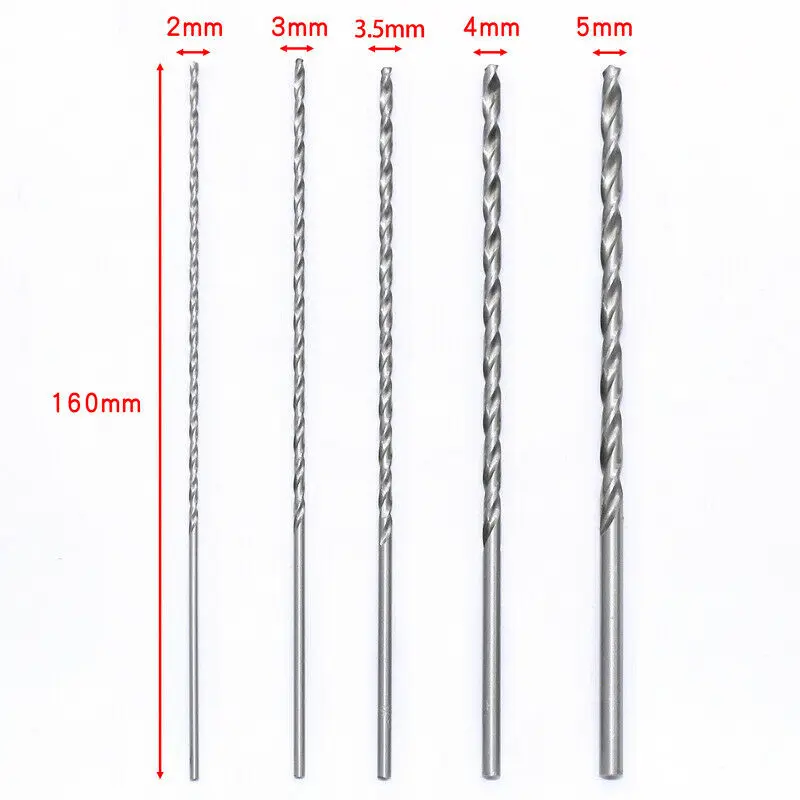 5pcs multifunctional high speed steel extra long drill bit set metal