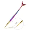 New 3 sizes available Colorful Fish Tail Design Nail Art Line Painting Pen Handy Crystal Acrylic Drawing Pen Mermaid Nail Tools 2