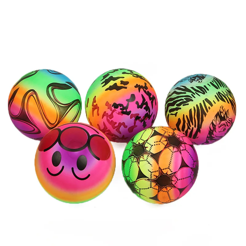 

Children Inflatable Elastic Ball Color PVC Beach Ball Bouncing Ball Rainbow Ball Color Volleyball