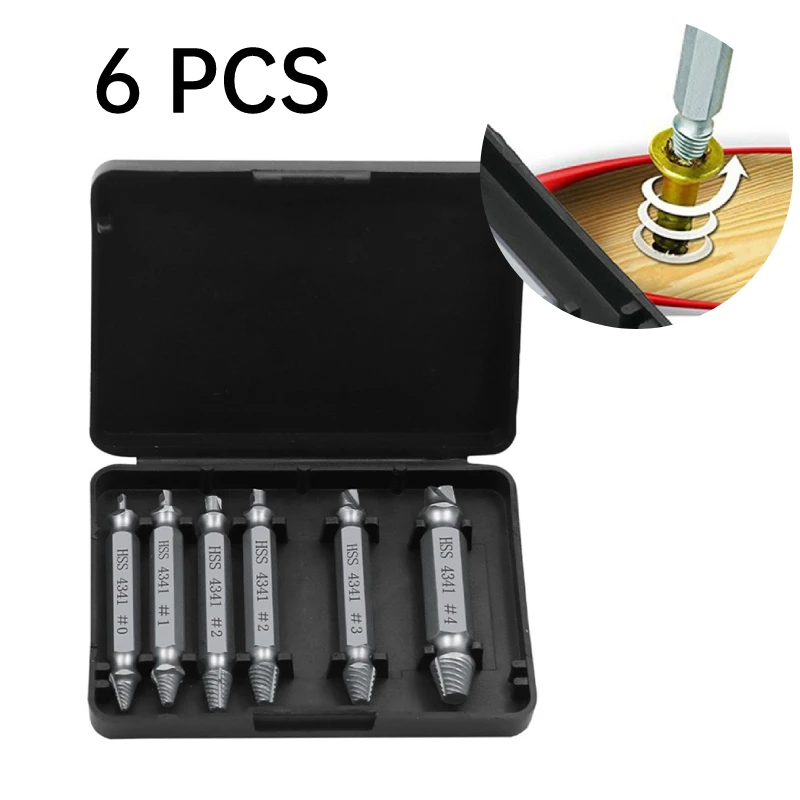 

6PCS Screw Extractor - Titanium Screw Removal Tool Bolt extractor Breaker Screw Remover Stripping Tool