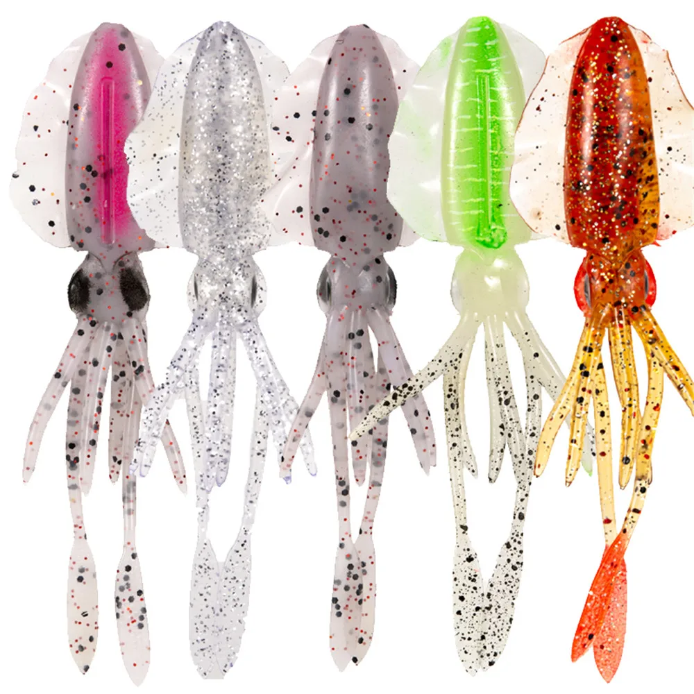 

5 Color Fishing Soft Lure Squid Fishing Lures Octopus Fishing Lure Accessories Souple For Sea Wobbler Soft Bait