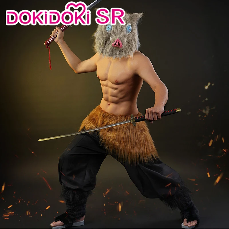 DokiDoki SR Аниме Косплей демона Slayer: Kimetsu no Yaiba Hashibira Inosuke косплей костюм для мужчин