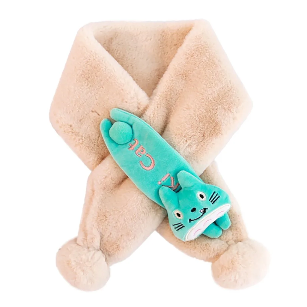 Длинный шарф, модный Детский плюшевый шарф для девочек и мальчиков, шерстяной утепленный ветрозащитный шарф, Одноцветный осенне-зимний шаль, роскошный бренд