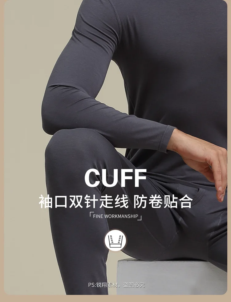 warmest long underwear Underwear Set Slim Fit Seamless Self-heating Cationic Body Autumn Clothes Pants Autumn And Winter German Velvet Seamless Thermal mens long johns set