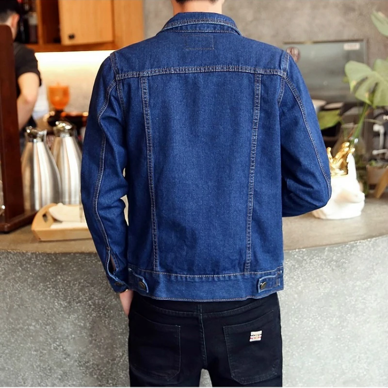 Hot 2021 Fashion Mens Denim Jackets Slim Fit Mens Jeans Jacket Cotton Outwear Coat Long Sleeve Hole Male Clothing Size M-4XL