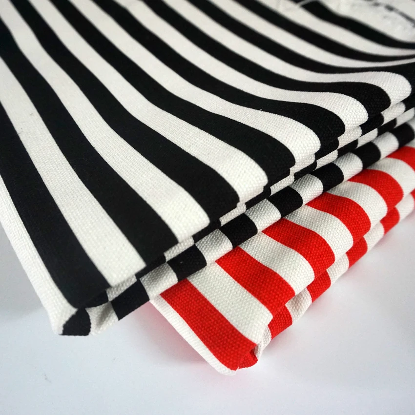 

Simple Strip Printed Handmade Patchwork Cotton Canvas Fabric Sewing Bag Pillow Diy Tablecloth Curtain Sofa 91cm*145cm