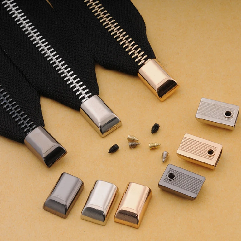10Pcs Metal Zipper Tail Clip Stop Plug Head with Screw 17mm/14mm DIY Bag Leather Hardware Tool Craft | Дом и сад