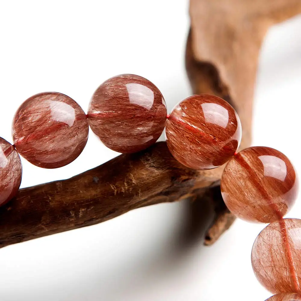 Natural Red Hair Rutilated Bracele (5)