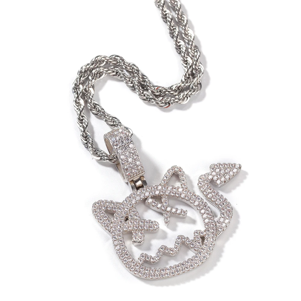 Uwin Маленький Дьявол кулон Bling полный льдом Bling Полный Льдом Из Рок Хип-хоп, панк украшения теннисная цепь для подарка