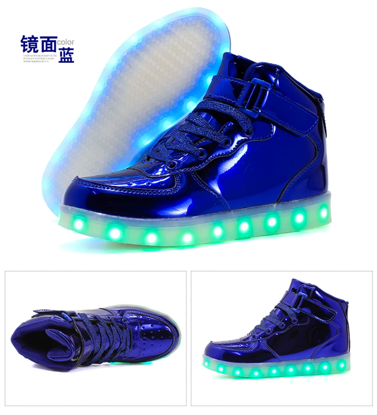 Sapatas das Crianças com Luz Tamanho Carregador Cesta Led up Casual Crianças Meninos Meninas Iluminado Krasovki Luminosa Sneaker 25-46 Usb 8 Crianças Com Luz Led Up Casual Crianças