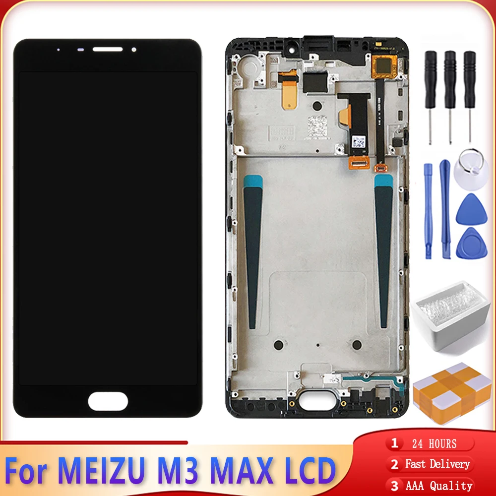 6.0&quot Original LCD For MEIZU M3 MAX Display Touch Screen Digitizer Assembly Replacement AAA Quality With Frmae MEILAN | Мобильные