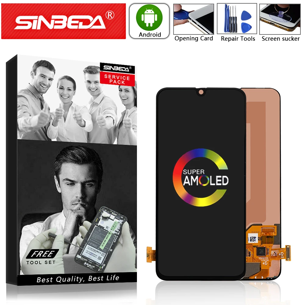 Супер AMOLED для Samsung Galaxy A40 ЖК дисплей сенсорный экран дигитайзер с рамкой A405 A405F