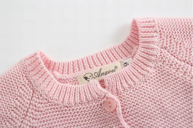 Кардиган для девочек; сезон весна-осень; вязаный шерстяной модный свитер с длинными рукавами; Детское пальто; одежда для малышей 0-3 лет; E8310