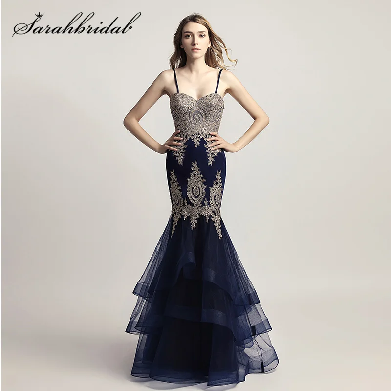 Vestido de festa, последние стили, Элегантное Длинное платье русалки для выпускного вечера, вечерние платья с вышивкой на тонких бретельках, вечернее платье LSX462