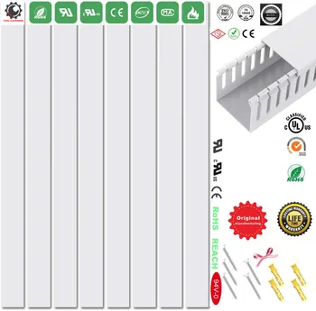 

Grey Server Rack Cable Management Finger Duct w/ Cover Open Slot Wire Raceway for Network & A/V Cables,Cable Raceway Kit