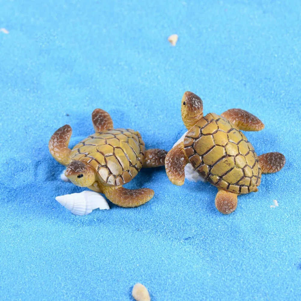 1PC / 2PCS Home Decoration DIY Dolls Bonsai Figurines Gifts Sea Turtle Model Miniatures Fairy Garden Decoration