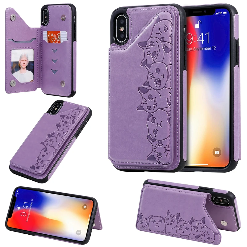 Чехол для Iphone XS MAX роскошный кожаный ударопрочный чехол-накладка чехол-бумажник