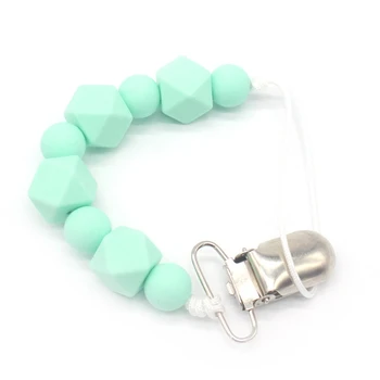 

Baby Dummy Chain Silicone Pacifier Clips Bead Dummy Clip Infant Handmade Newborn Teether Toy
