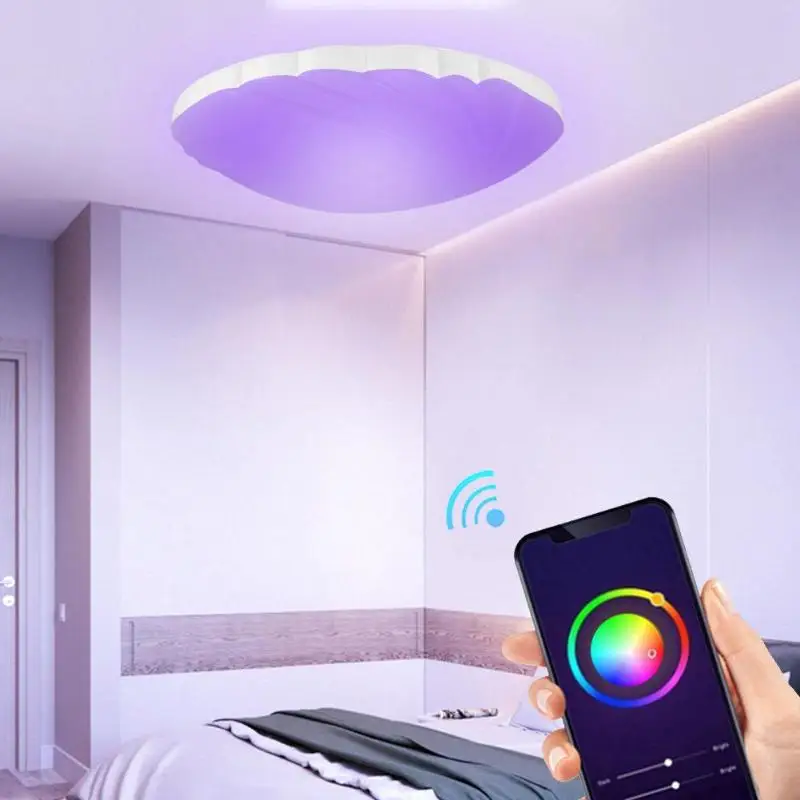 

Durable Ceiling Lights Easy Installation 60W Modern LED Color Changing Ceiling Lights APP Bluetooth Music Lamp Home Decor