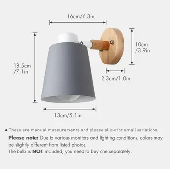 

Wooden Wall Lights Bedside Wall Lamp Wall Sconce Modern Wall Light Steering Head for Bedroom Nordic Colorful 6 Color E27 85-285V