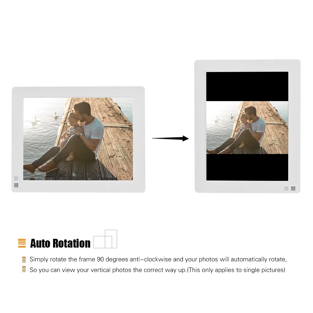 Andoer " ультра-тонкий IPS-LCD цифровая фоторамка Настольный альбом 1280*800 фото/музыка/видео/Календарь/Будильник+ 8 Гб карта дистанционного управления