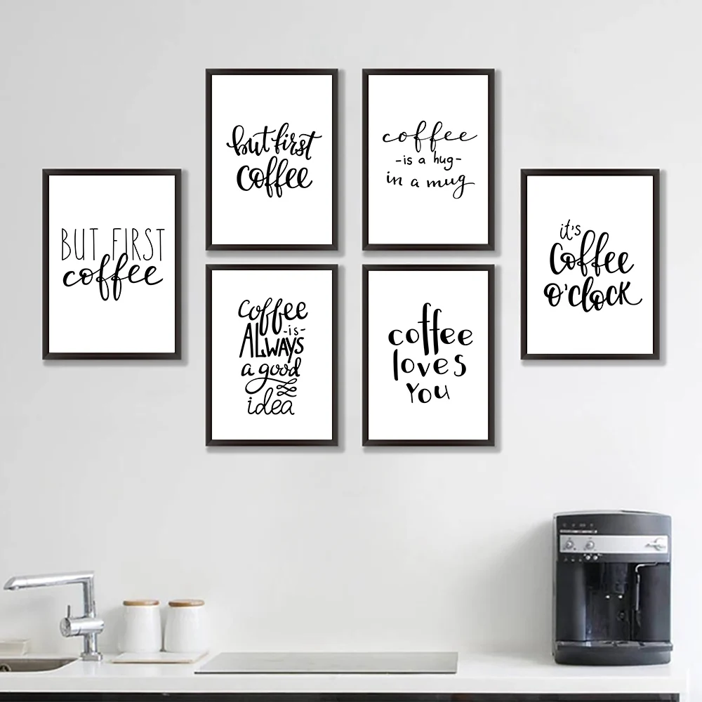 

Coffee Quotes Canvas Art Print Poster Minimalist Paintings Modern Posters And Prints Wall Pictures For Living Room Home Decor