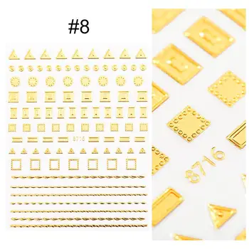 

1Pcs Gold Silver 3D Bronzing Tape Nail Art Sticker Flower Leaf Star Designs Adhesive Transfer Sliders Decals Decoration DIY Tool