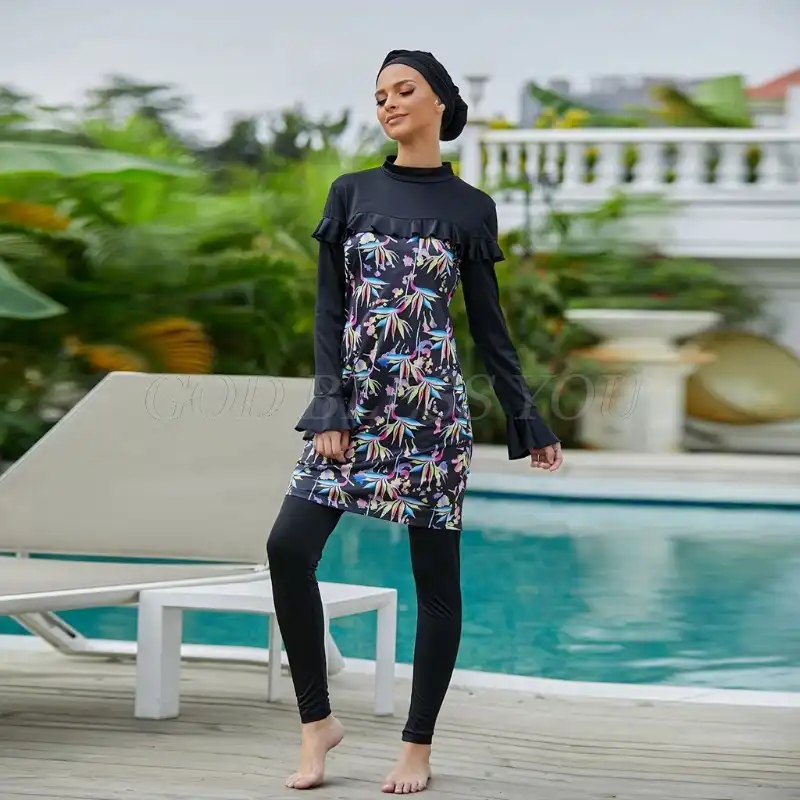 Женский мусульманский скромный купальник Burkini сдержанный с длинными рукавами и