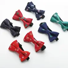 Детский Рождественский галстук-бабочка с эластичной лентой для выступлений школьников; Детский Рождественский галстук-бабочка с Санта-Клаусом и снежинками; регулируемые галстуки-бабочки