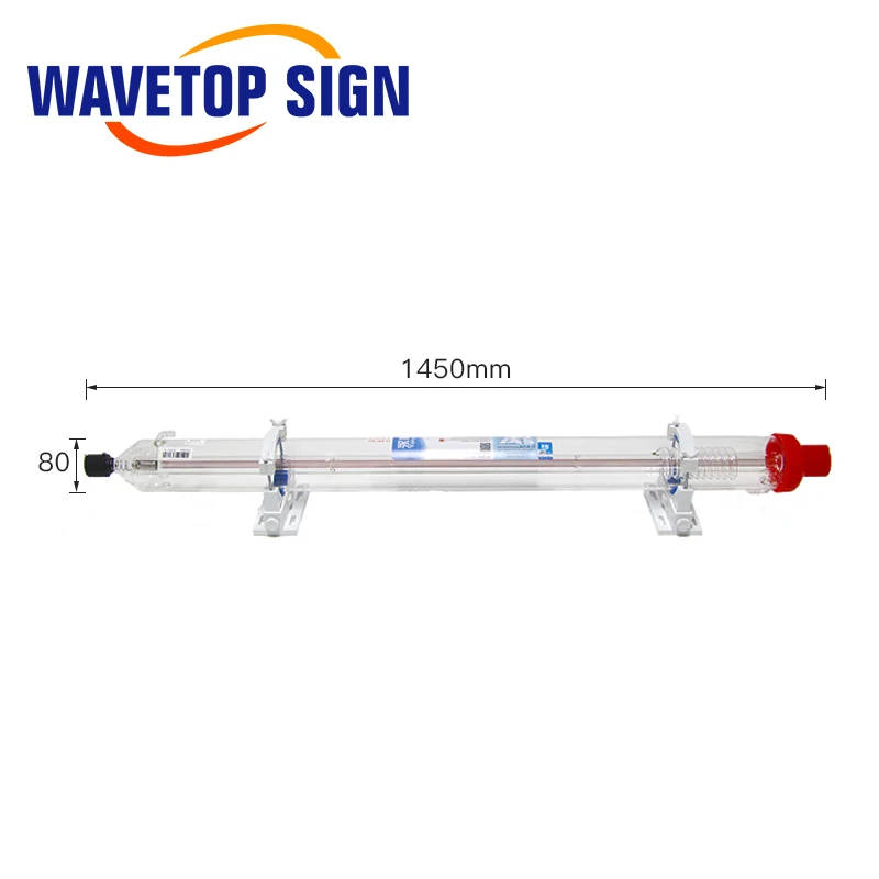 WaveTopSign A4s 100 Вт СО2 лазерная трубка длиной 1450 мм диаметр. Стеклянная трубка 80 мм для CO2 лазерной гравировки и резки