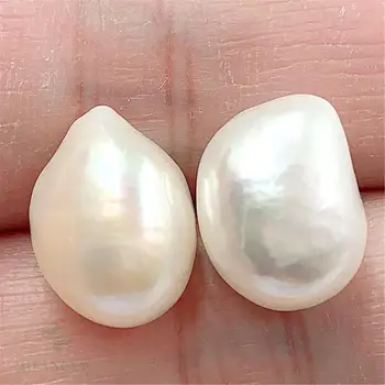

White Baroque Pearl Earring Silver Ear Stud Irregular Classic AAA Wedding Mesmerizing Flawless Luxury Party Natural Earbob Real