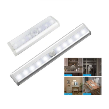 

Itayak PIR LED Motion Sensor Light 6/10 LEDs Cupboard Wardrobe Bed Wall Lamp Under Cabinet Night Light For Closet Stairs Kitchen
