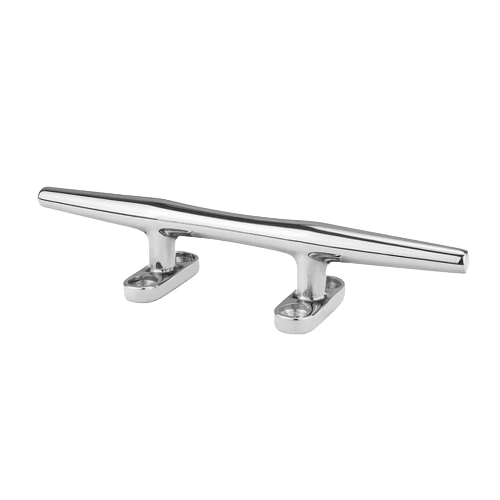 Boat Cleat 8 inch Open Base, Heavy Duty Marine Grade 316 Stainless Steel Mooring Accessories - 20cm