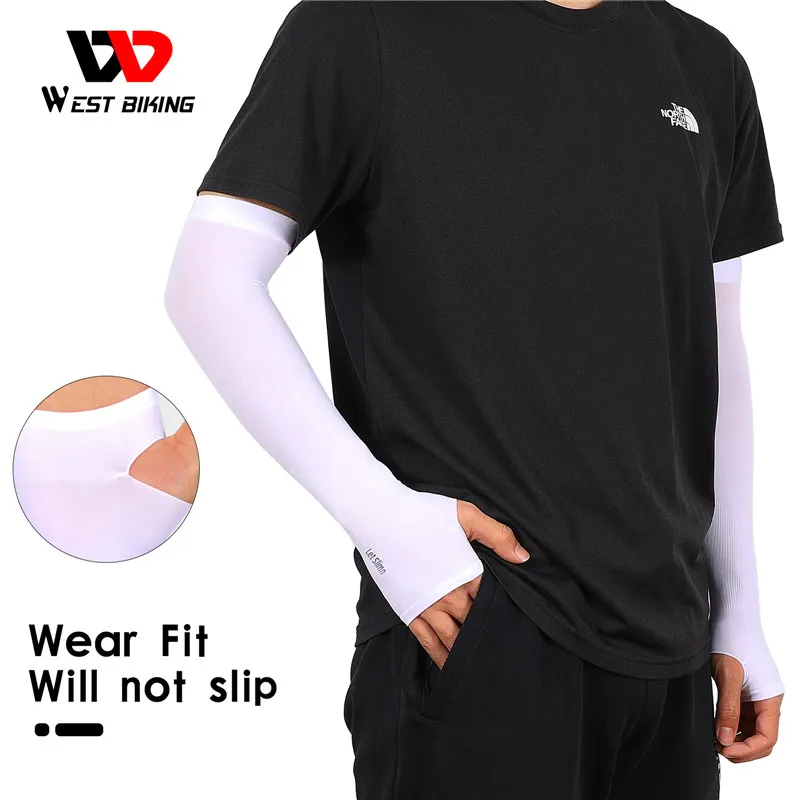 Arm Sleeves, 1 Pair Cycling Arm Warmers, Sun UV Protection, Long Fingerless Gloves, Running Fishing Ridding Golf