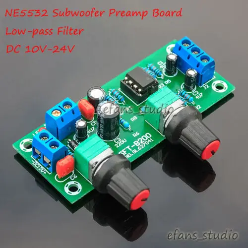 DC 10V-24V Low-pass Filter NE5532 Subwoofer Process Pre-Amplifier Preamp B VUJ 