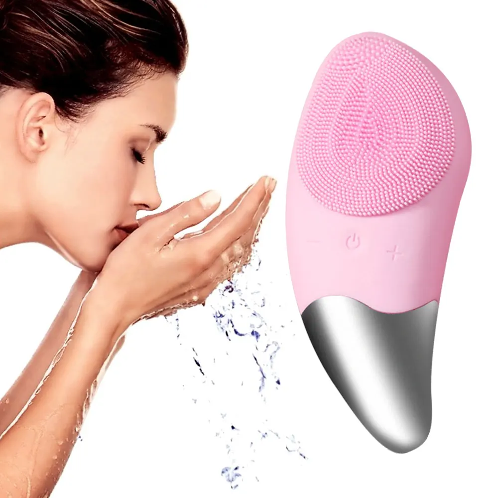 

Electric Silicone Cleanser Instrument Cleaning Brush Waterproof Massage Face Cleaning Tool Ultrasonic Pore Cleaner Massager