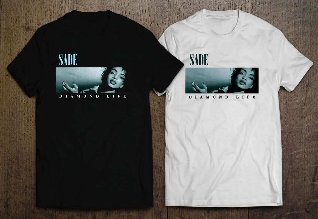 Новая мужская футболка Sade Diamond Life Soul поп-группа черная белая 2019 Мужская с длинными