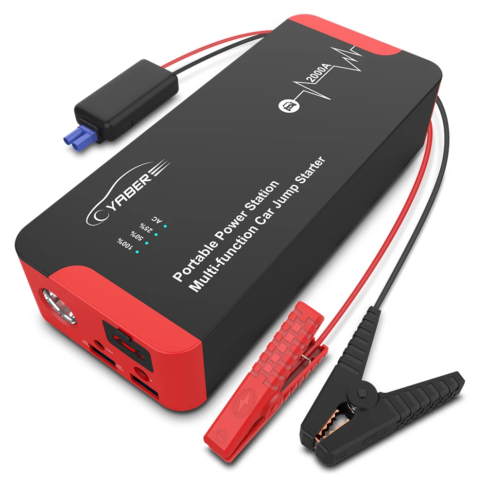 Yaber Jump Starter 12v Car Battery Booster 22000mah 100w Ac Output
