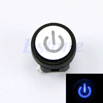 

Blue Led Light Power Symbol Push Button Computer Case Switch Momentary Latching