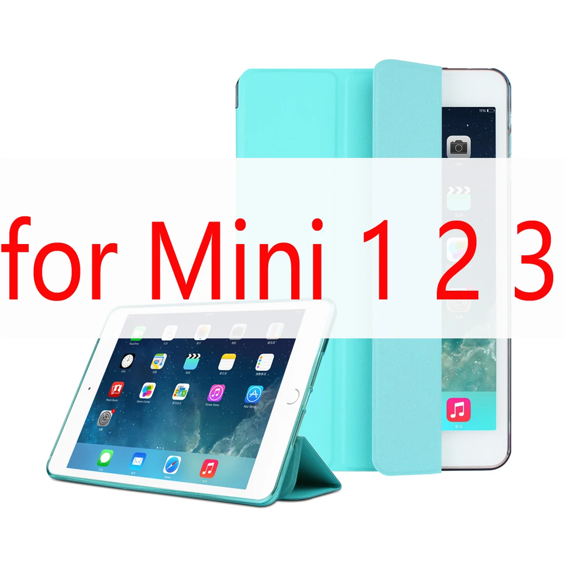Mint for Mini 1 2 3 Ультратонкий чехол из искусственной кожи для Ipad Mini 1 2 3 4, блестящий силиконовый мягкий чехол на заднюю панель, для Apple iPad mini 4 чехол, Автоматический Режим сна/пробуждения - Цвет: Mint for Mini 1 2 3